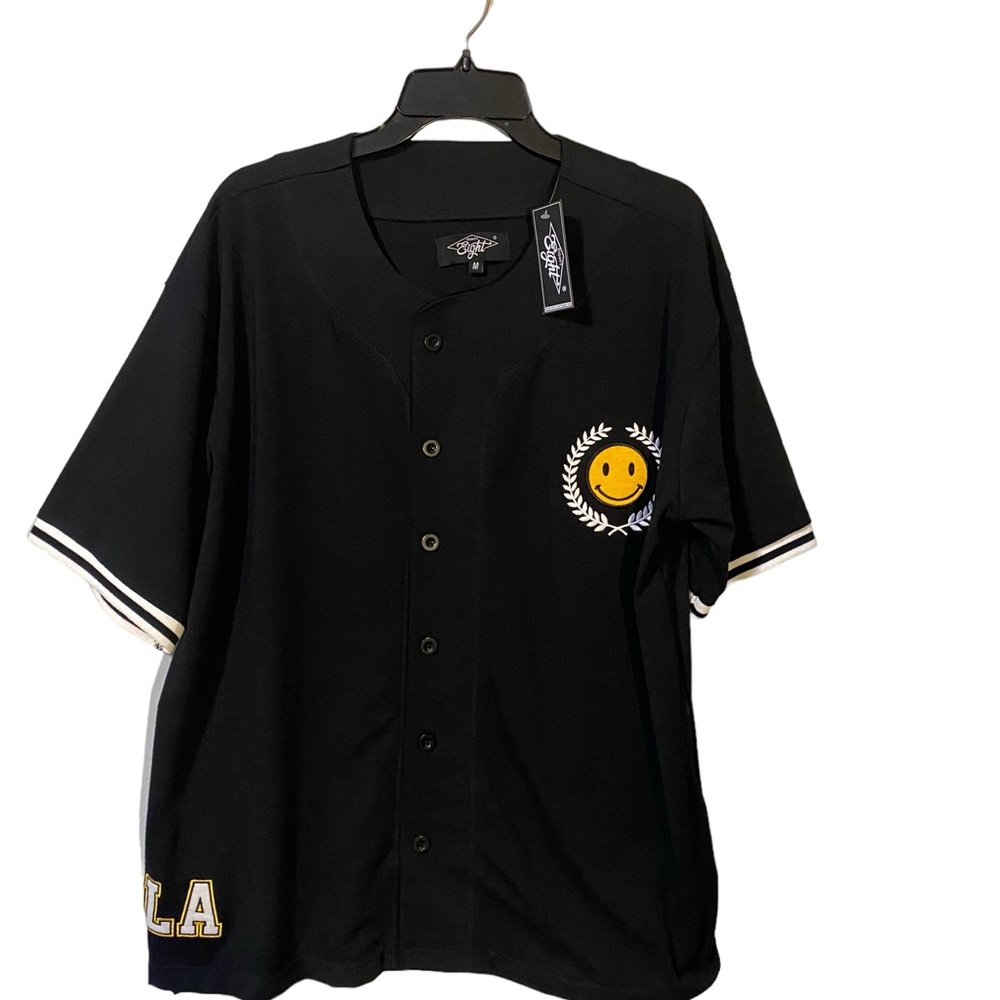 Eighty Eight Jersey Style Button Up Shirt with LA Logo in Medium